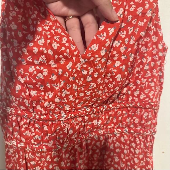 NWT JAPNA Red Floral racerback mini dress size Small Coastal ,boho, romantic - Picture 7 of 8
